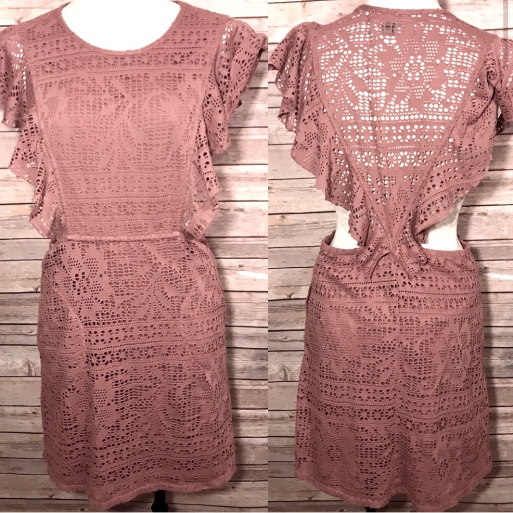 FREE PEOPLE BEACH Lindy Mini Dresz Eyelet - Picture 2 of 8